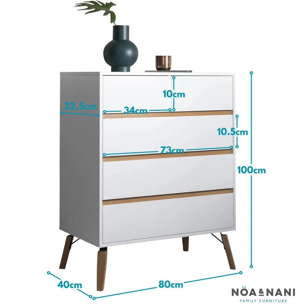 Nöa and Nani Otto Chest of Drawers 3+2 Drawer in White 6