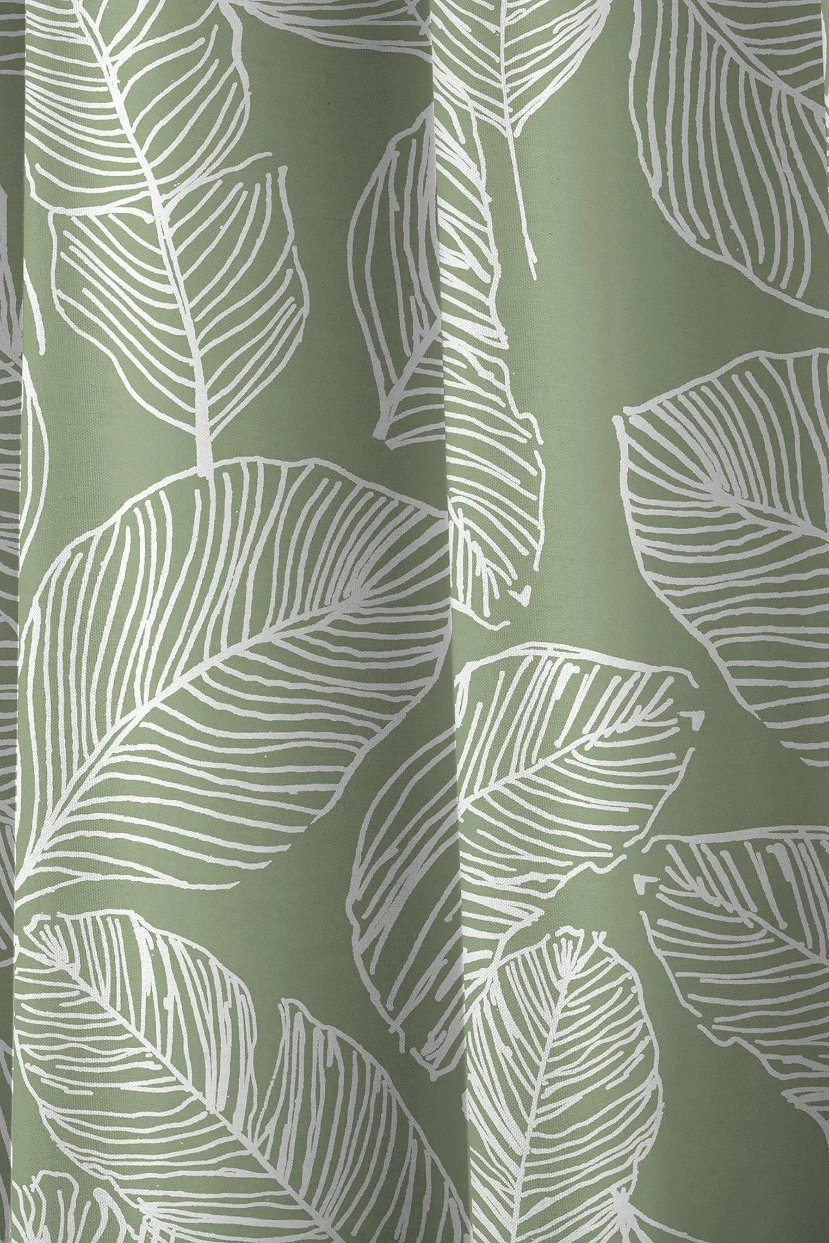 Fusion 'Matteo' 100% Cotton Light Filtering Pair of Eyelet Curtains in Green 3