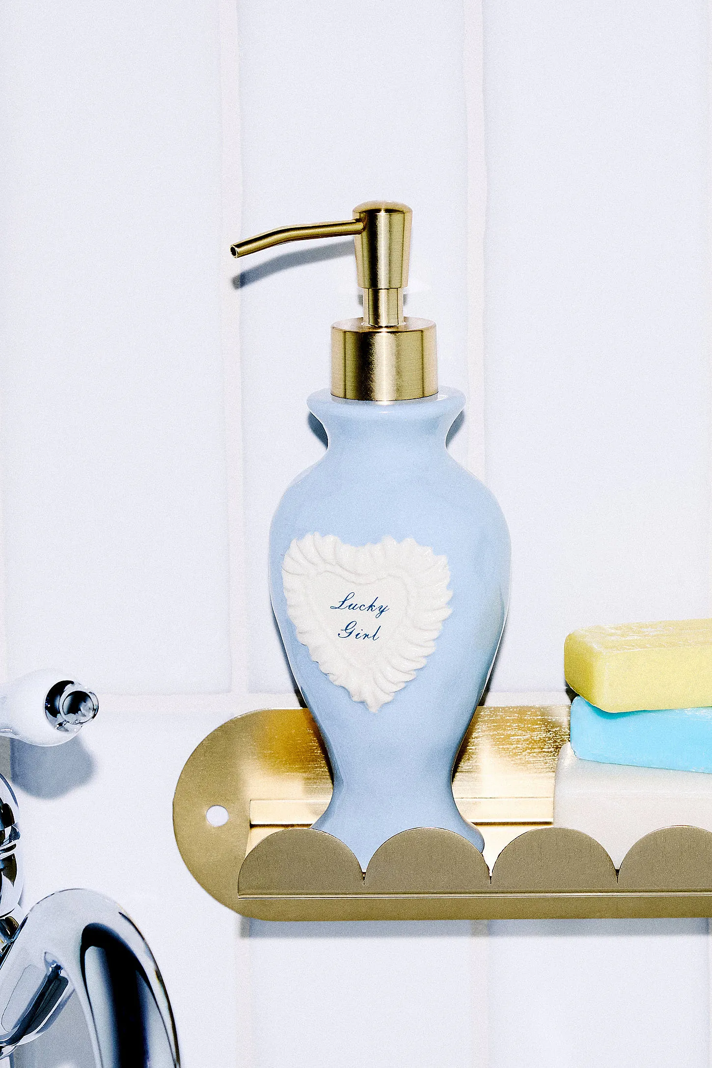 Vintage Lucky Girl Soap Dispenser - Blue ALL