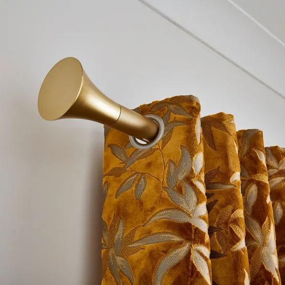 Flush Trumpet Fixed Metal Curtain Pole with Rings 4