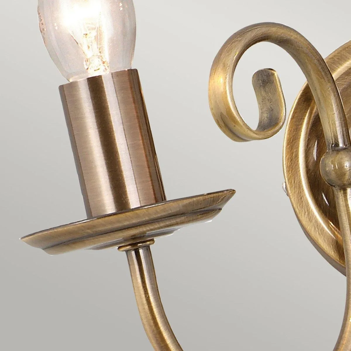 Netlighting Artisan 2 Light Indoor Candle Wall Light Aged Brass E14 in Yellow 3