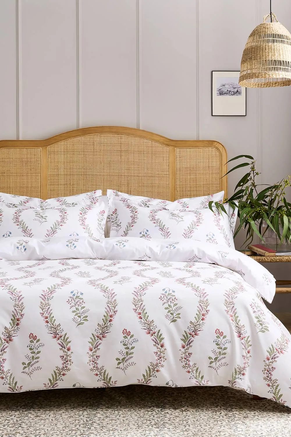 CHRISTY 'Eversham' Floral Reversible Cotton Sateen Duvet Cover Set in Purple 1