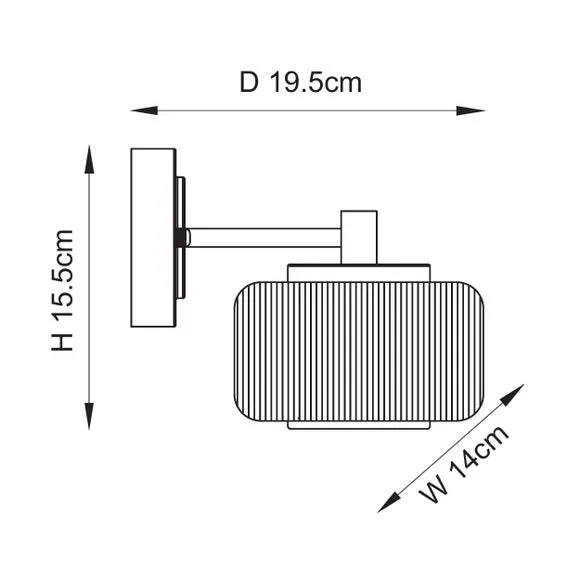 Vogue Jake Ribbed Wall Light 6