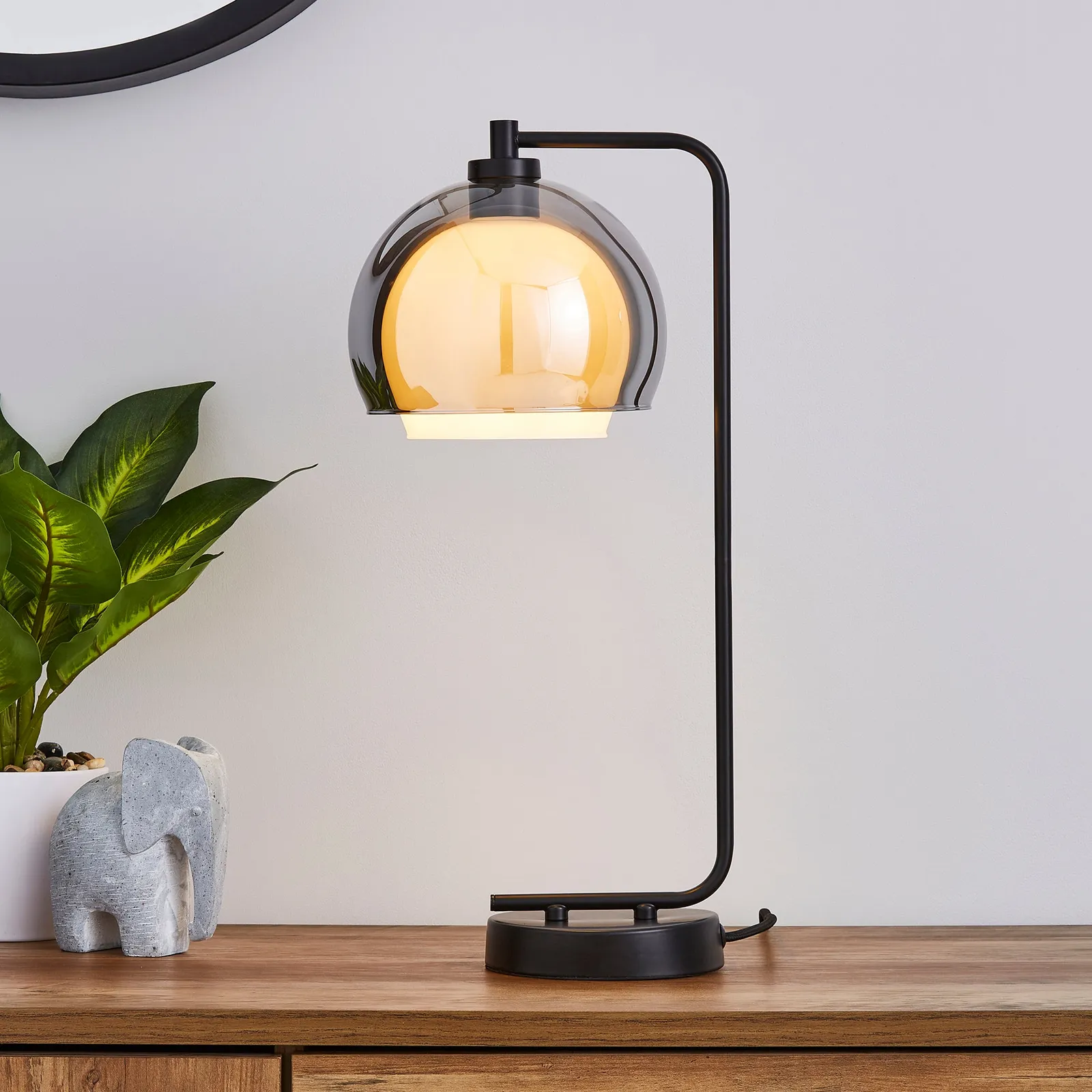 Elements Ramona Glass Touch Table Lamp Chrome