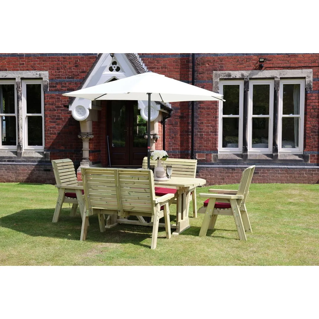 Churnet Valley Garden Furniture Ltd Ergo 2X2B 2XC Table Set - Min. Assembly Required - Set of Cushions Inc in Brown 5