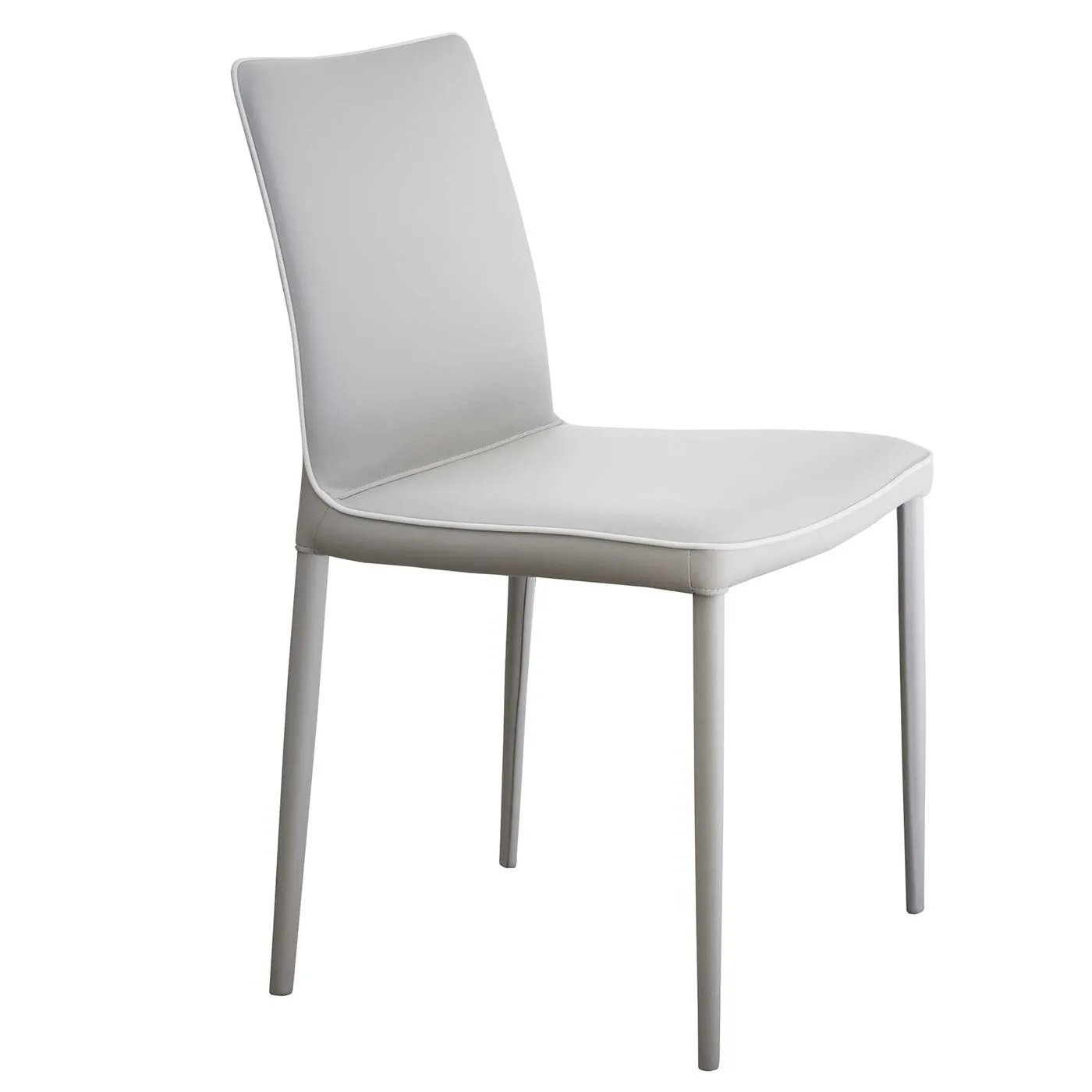 Bontempi Nata Dining Chair - Grey - Leather - W49 x D57 x H83cm - Barker & Stonehouse
