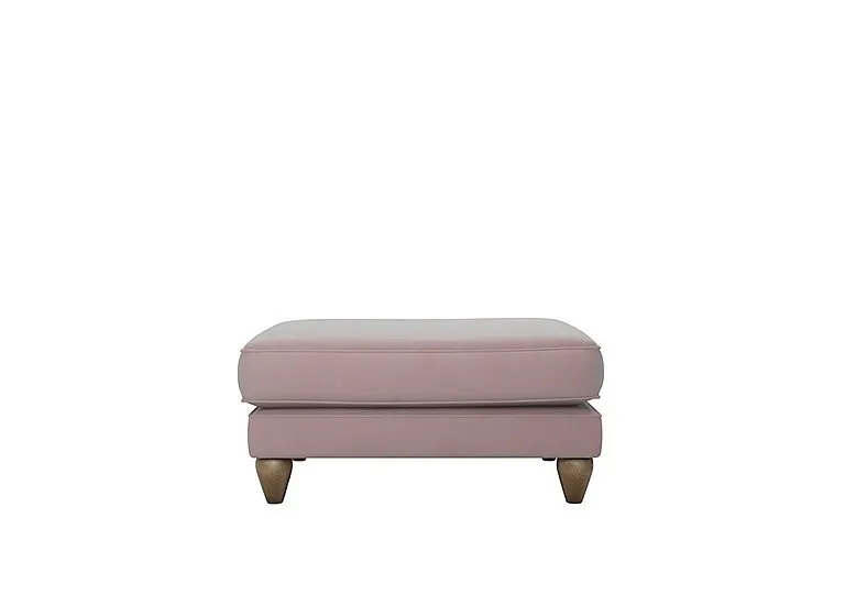 Bronwyn Fabric Footstool With Washed Oak Feet - Cotton Candy