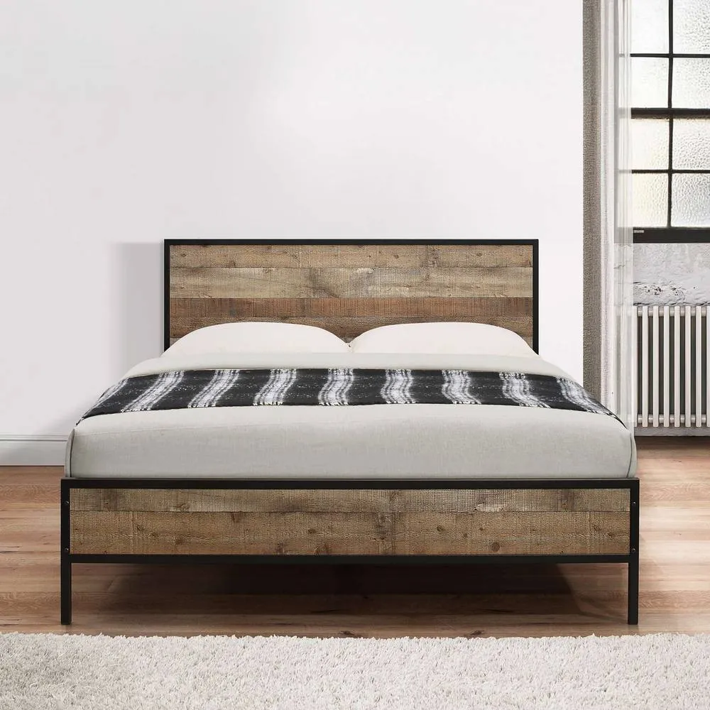 Birlea Industrial style Bed Frame Urban King Double or Small Double in Brown 3
