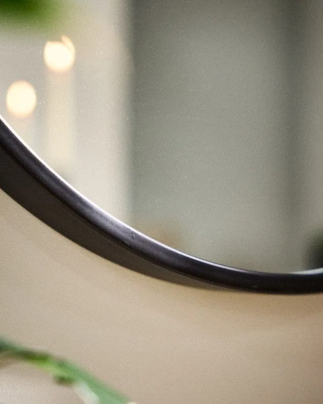 Dibor Classic Black Circular Decorative Framed Mirror Bathroom, Bedroom, Hallway Wall Mirror 60cm 2