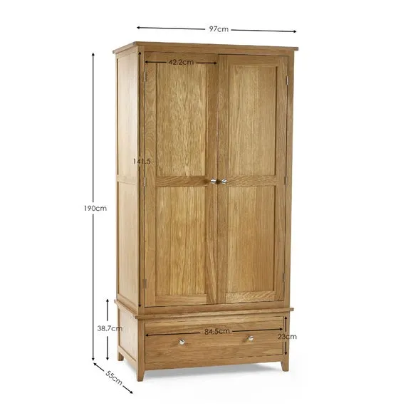 Jenkins Double Wardrobe, Oak 4