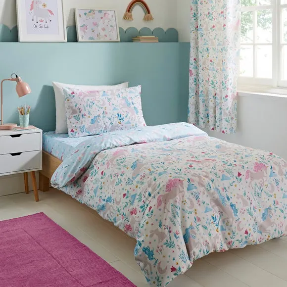 Unicorn Meadow Polycotton Duvet Cover & Pillowcase Set 1
