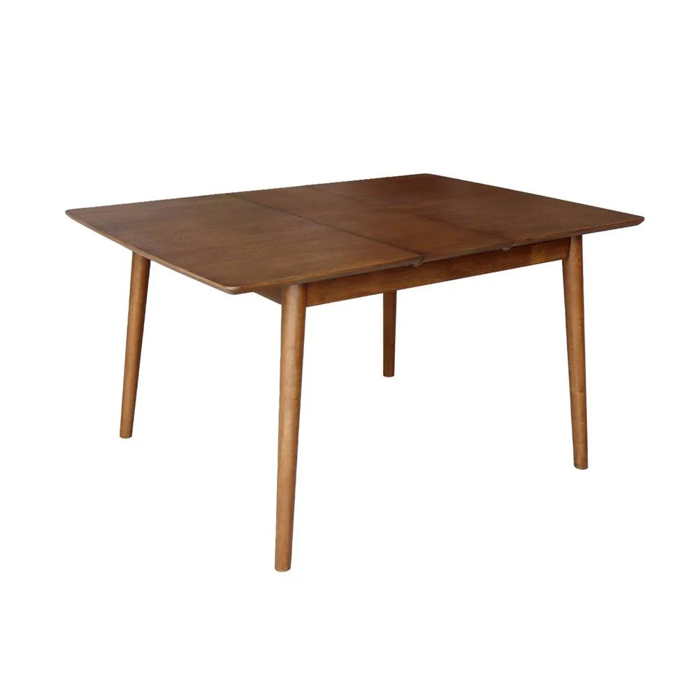 sweeek Rectangular dining table extendable rubberwood & oak veneer 4-6 in Dark Brown 2