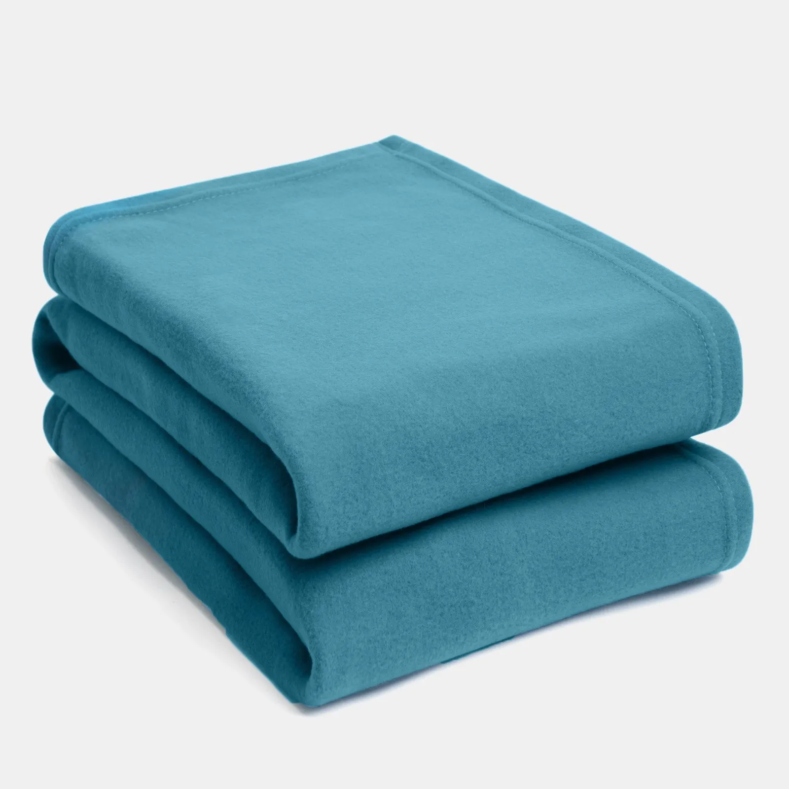 OHS Warm Plain Fleece Throw Over Bed Blanket in Teal