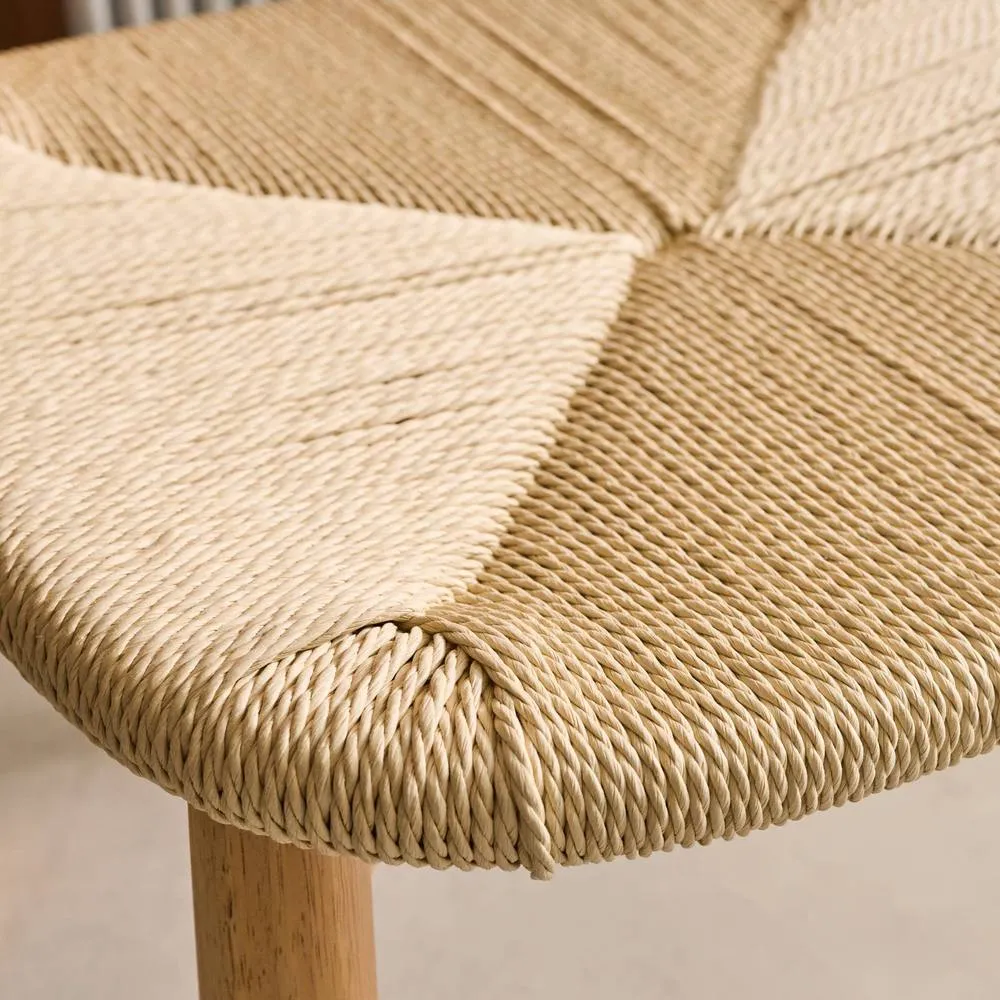 sweeek Set of 2 Scandinavian chairs in rubberwood with rope seat in Beige 6