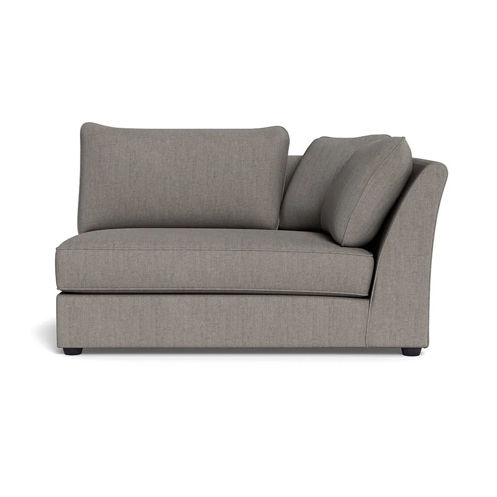 Heal's Tailor Large Curved Right Hand Facing Corner Unit Broad Weave Pebble Black Feet
