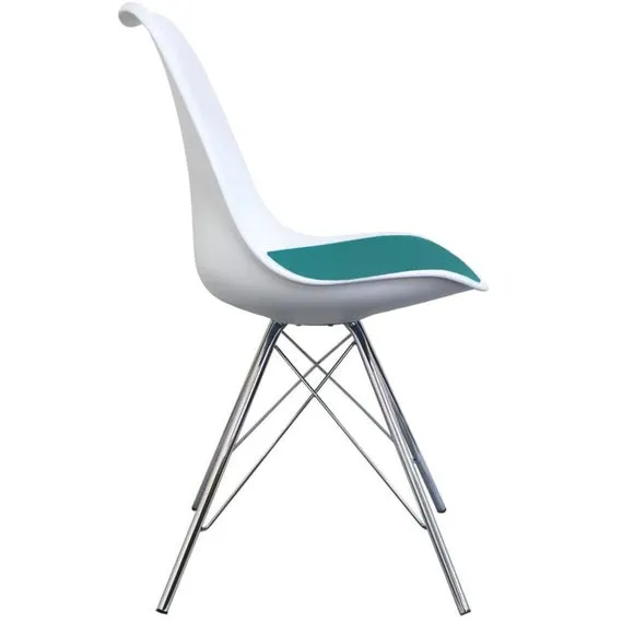 Fusion Living Soho White Plastic Dining Chair 4