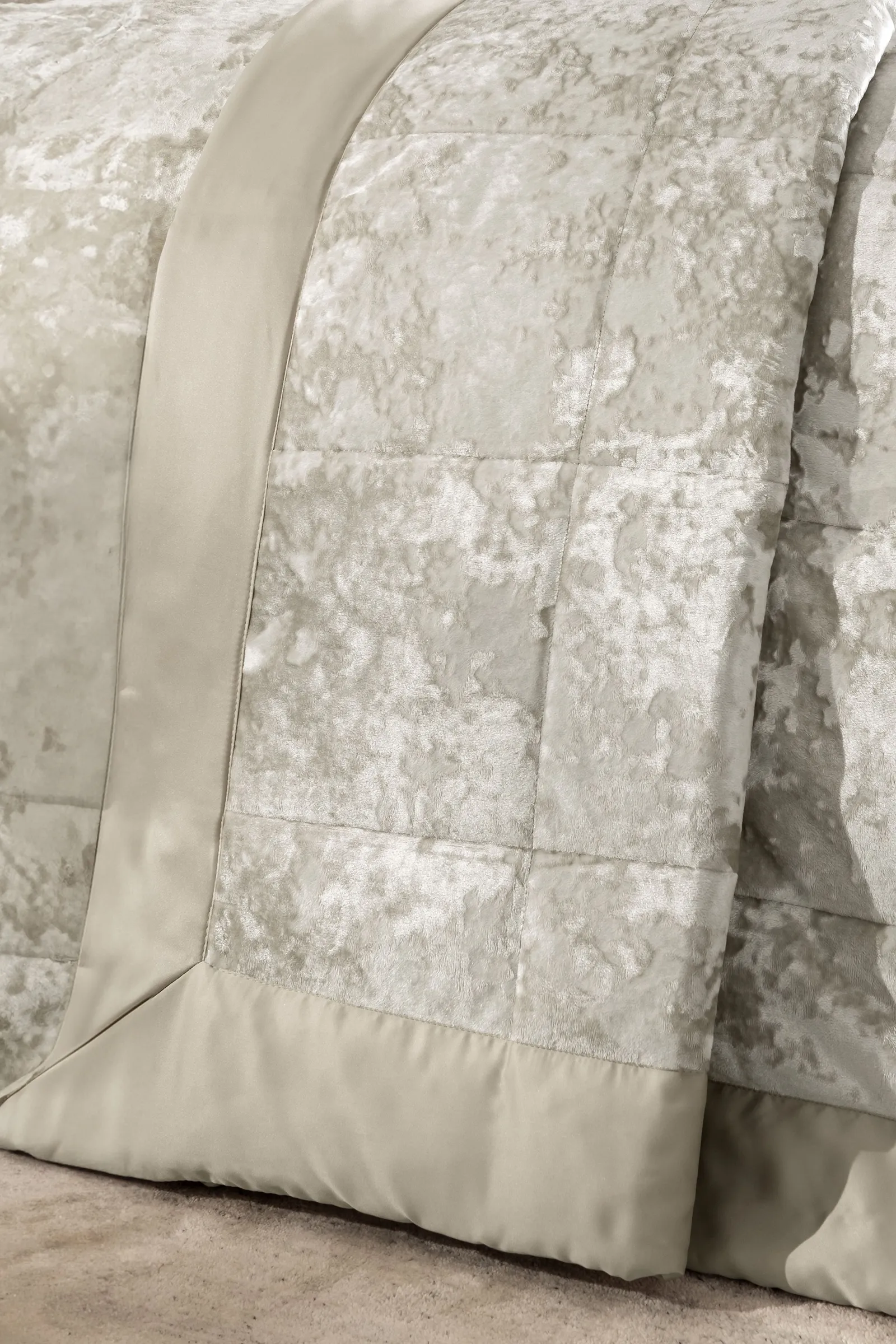 Catherine Lansfield 'Crushed Velvet' Bedspread in Natural