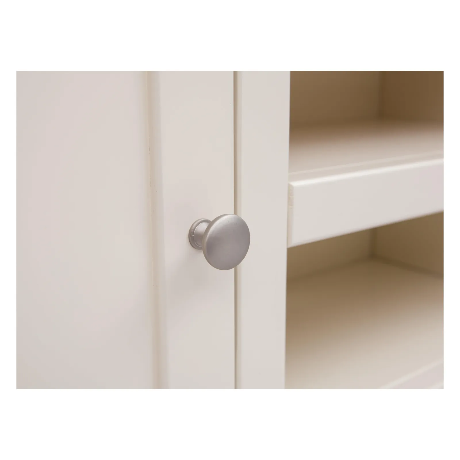 Cabinet Bits Castelli Off-White 2 Door TV Cabinet Chrome Knob 5