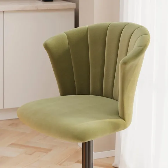 Kendall Bar Stool with Black Legs, Velvet 3