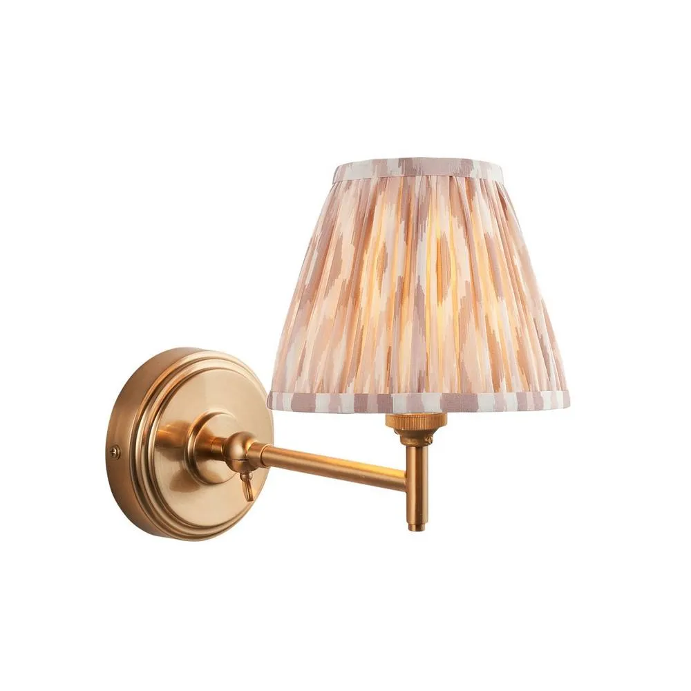Netlighting Step Fold Wall Light Fabric Ikat Shade 16cm B22 in Gold