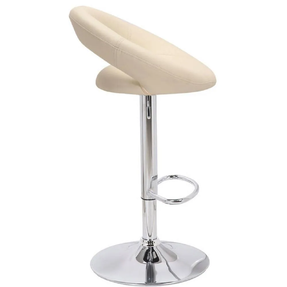 netfurniture Serene Cream Padded Kitchen Breakfast Bar Stool Height Adjustable 3