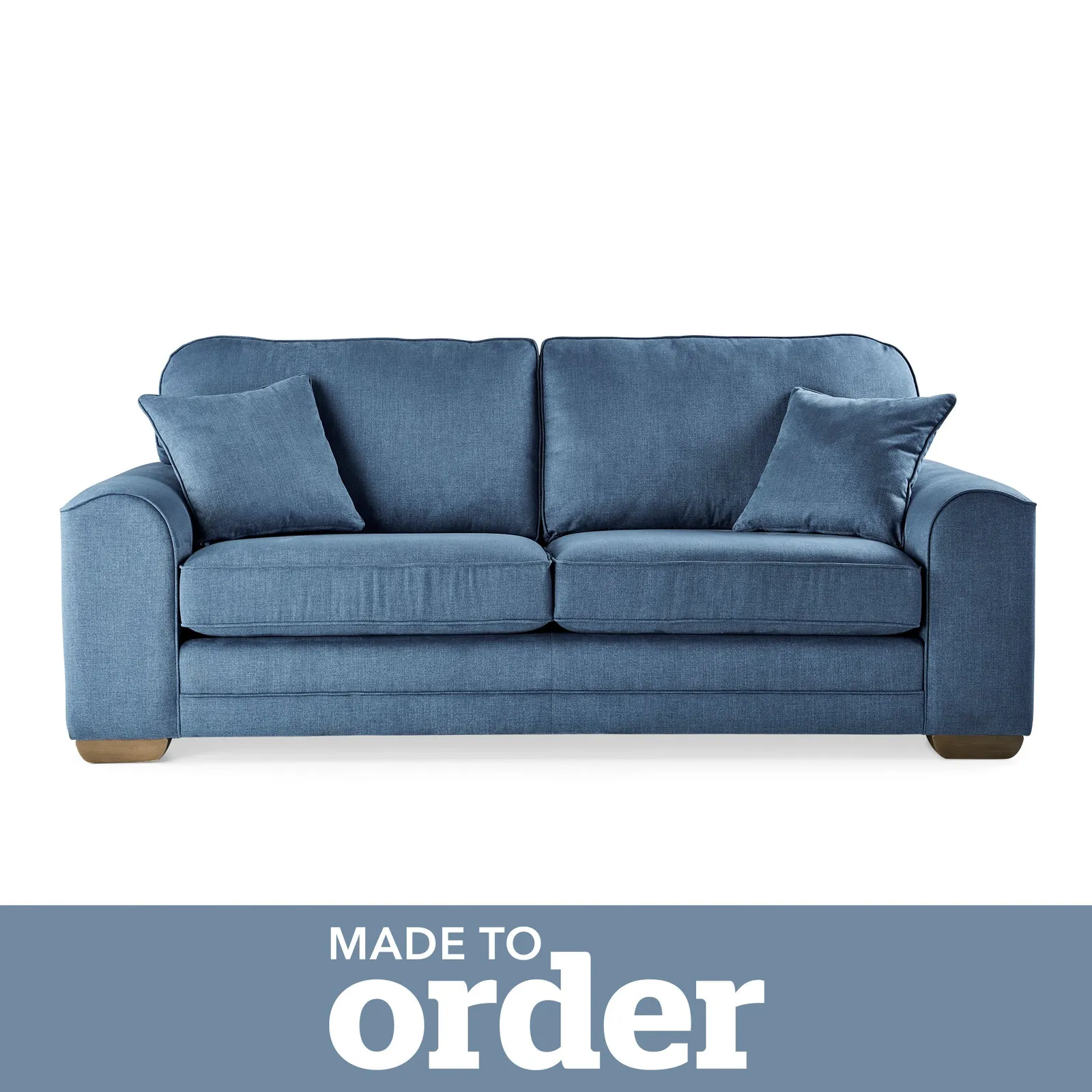 Morello 3 Seater Sofa Brushed Plain Fabric Brushed Plain Cobalt