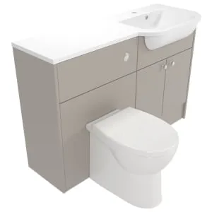 Deccado Benham Soft Suede Right Hand 1200mm Fitted Vanity & Toilet Pan Unit Combination with Right Hand Basin 2