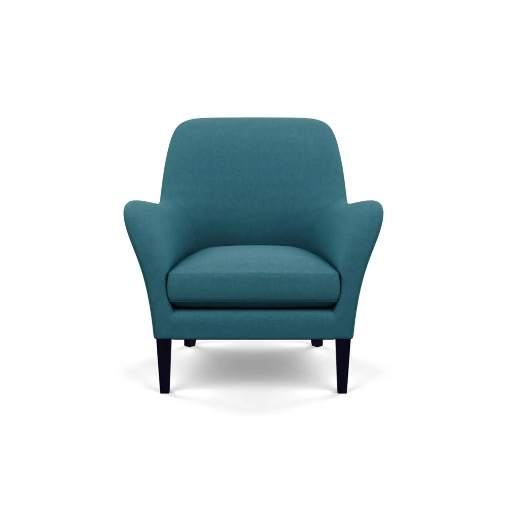 Heal's Wallis Armchair Brushed Cotton Cadet Black Feet