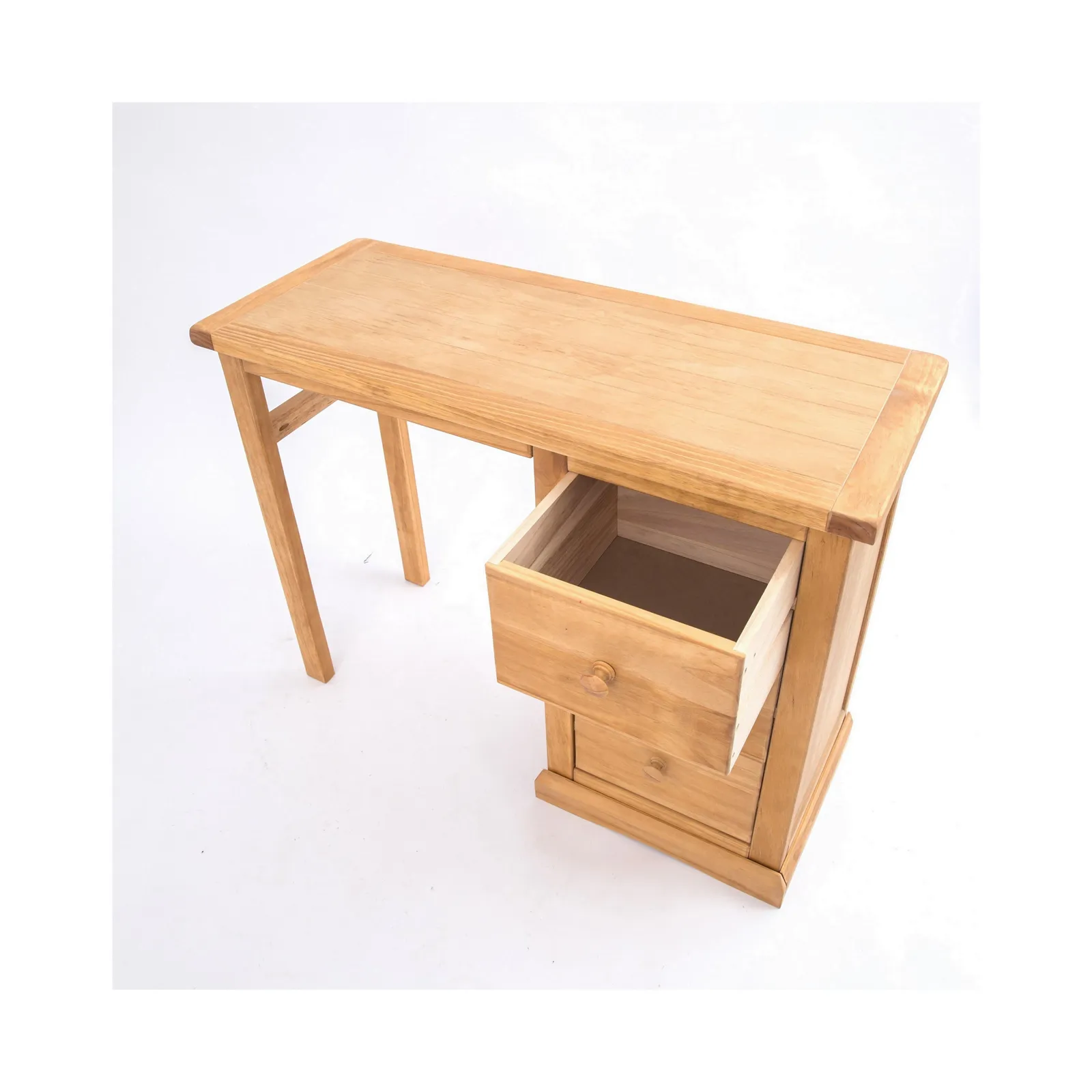 Cabinet Bits Lucca 3 Drawer Dressing Table Set Wood Knob in Light Brown 4