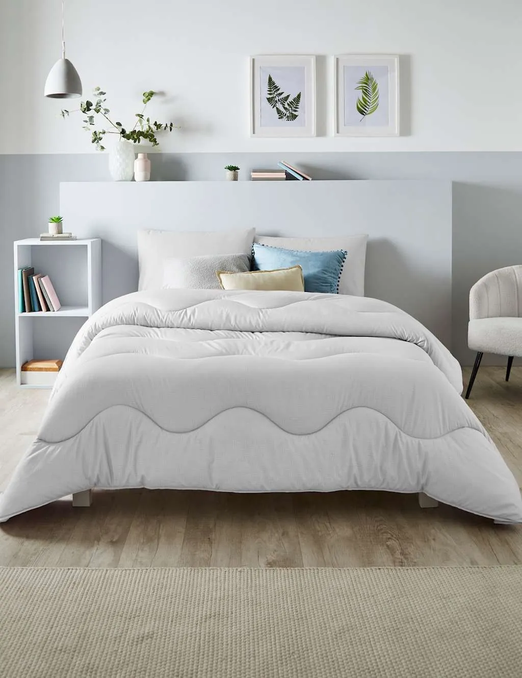 Nightlark Linen Print 4.5 Tog Coverless Duvet Light Grey