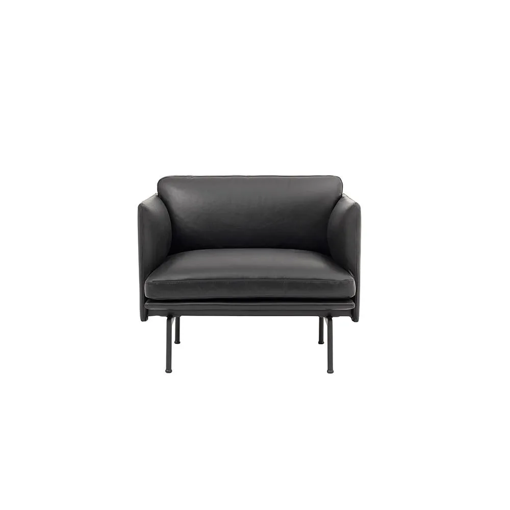 Muuto Outline Armchair Refine Leather Black 2