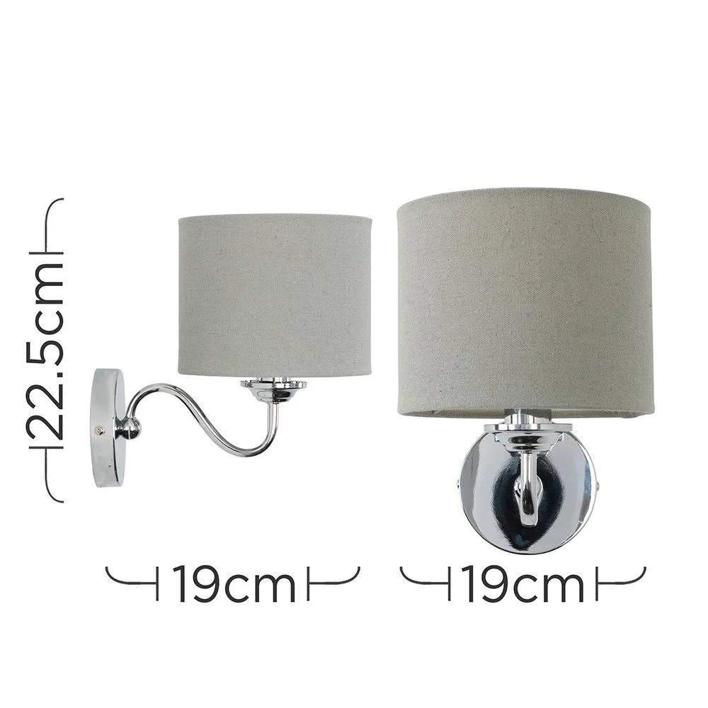 ValueLights Rocha Single Silver Indoor Wall Light 5