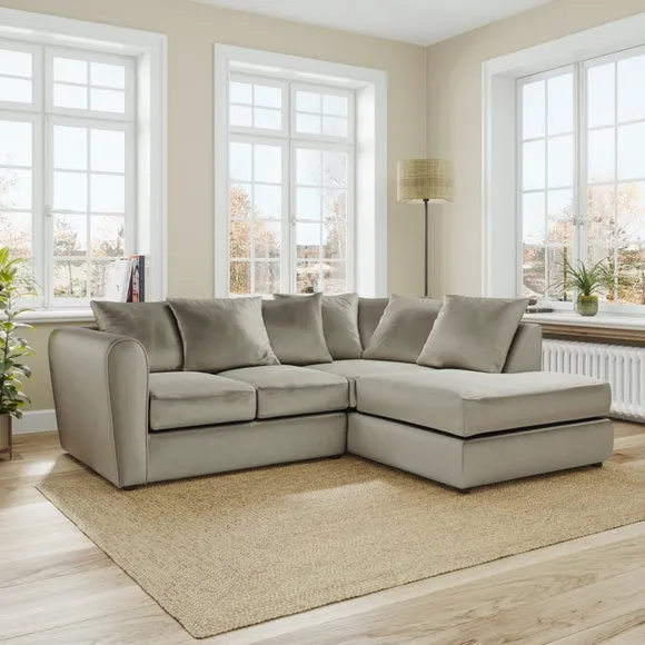Blake Curved Arm Opulent Velvet Corner Chaise Sofa 1