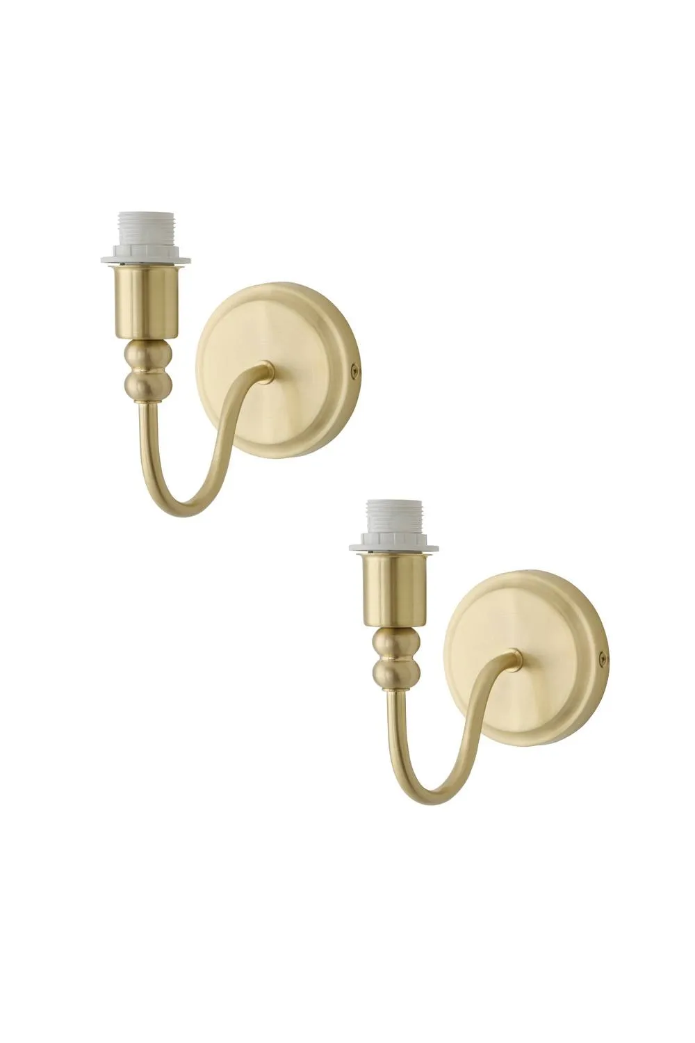 ValueLights Binky Pair of Rechargeable LED Bulb Wall Light Bases in Gold 1