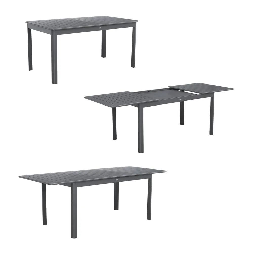sweeek 6-seater extendable aluminium garden table in Dark Grey 4