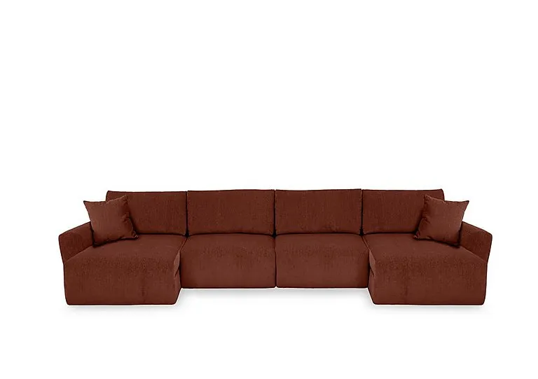 Gemini Fabric U-Shaped Power Glider Sofa with Double Storage Chaises