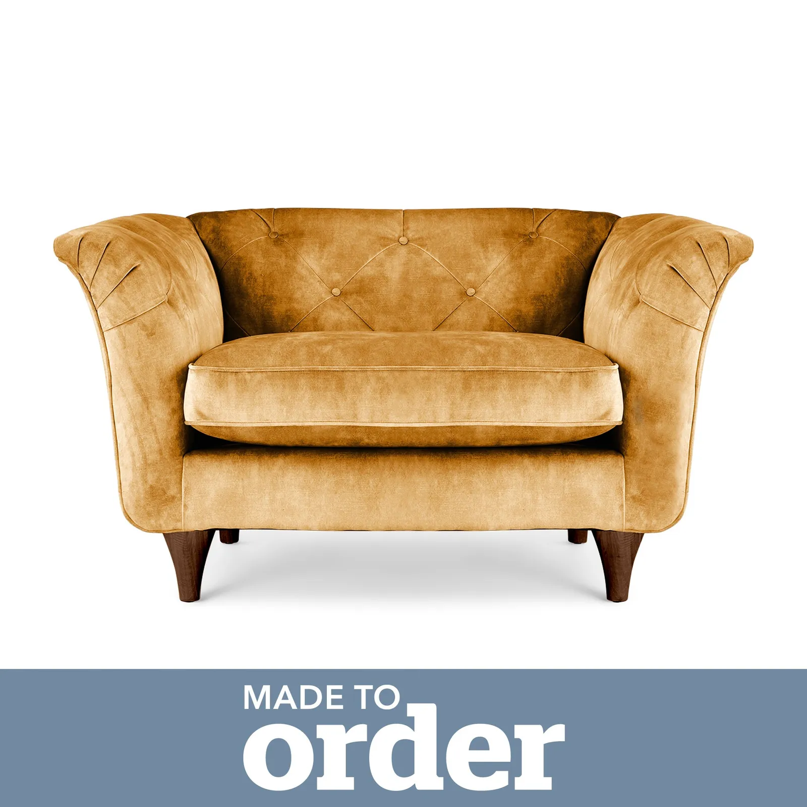 Jaipur Snuggle Chair Slub Velvet Yellow
