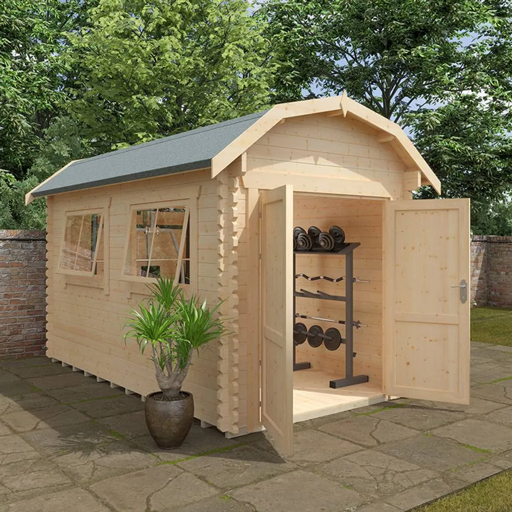 Buttercup Farm 14x8 The Aldford Barn 28mm Cabin - L415 x W235 x H277.6 cm in Natural 4