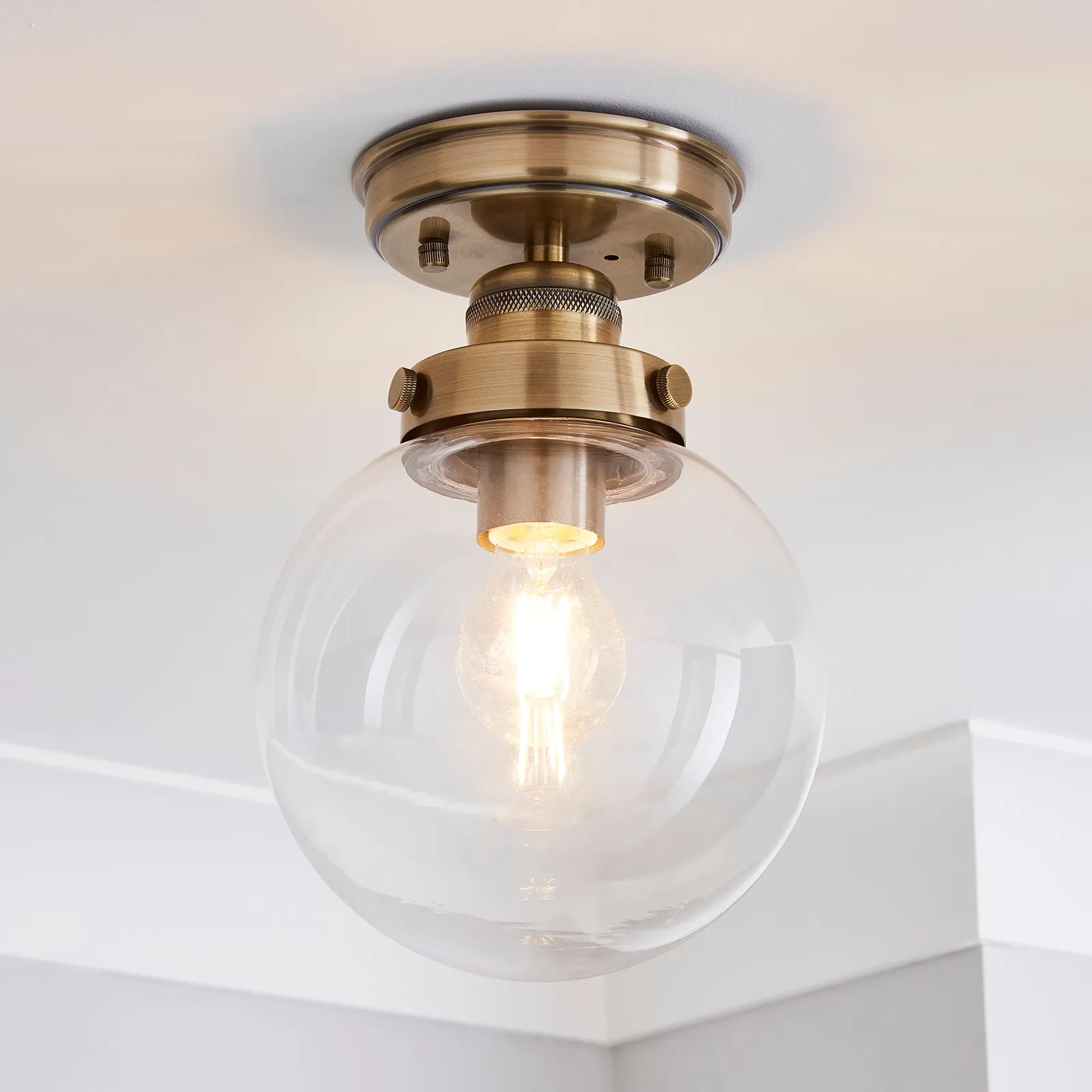 Broden Gold Bathroom Flush Ceiling Light