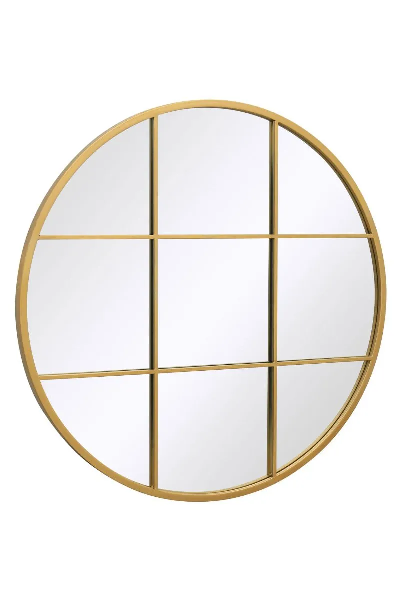 MirrorOutlet Gold Metal Framed Round Window Wall Mirror 31" X 31" (80x80CM) 6
