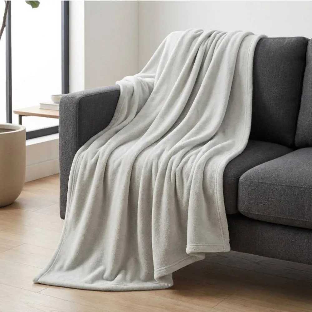 Garden Greatness Light Grey Warm Snuggle Throw