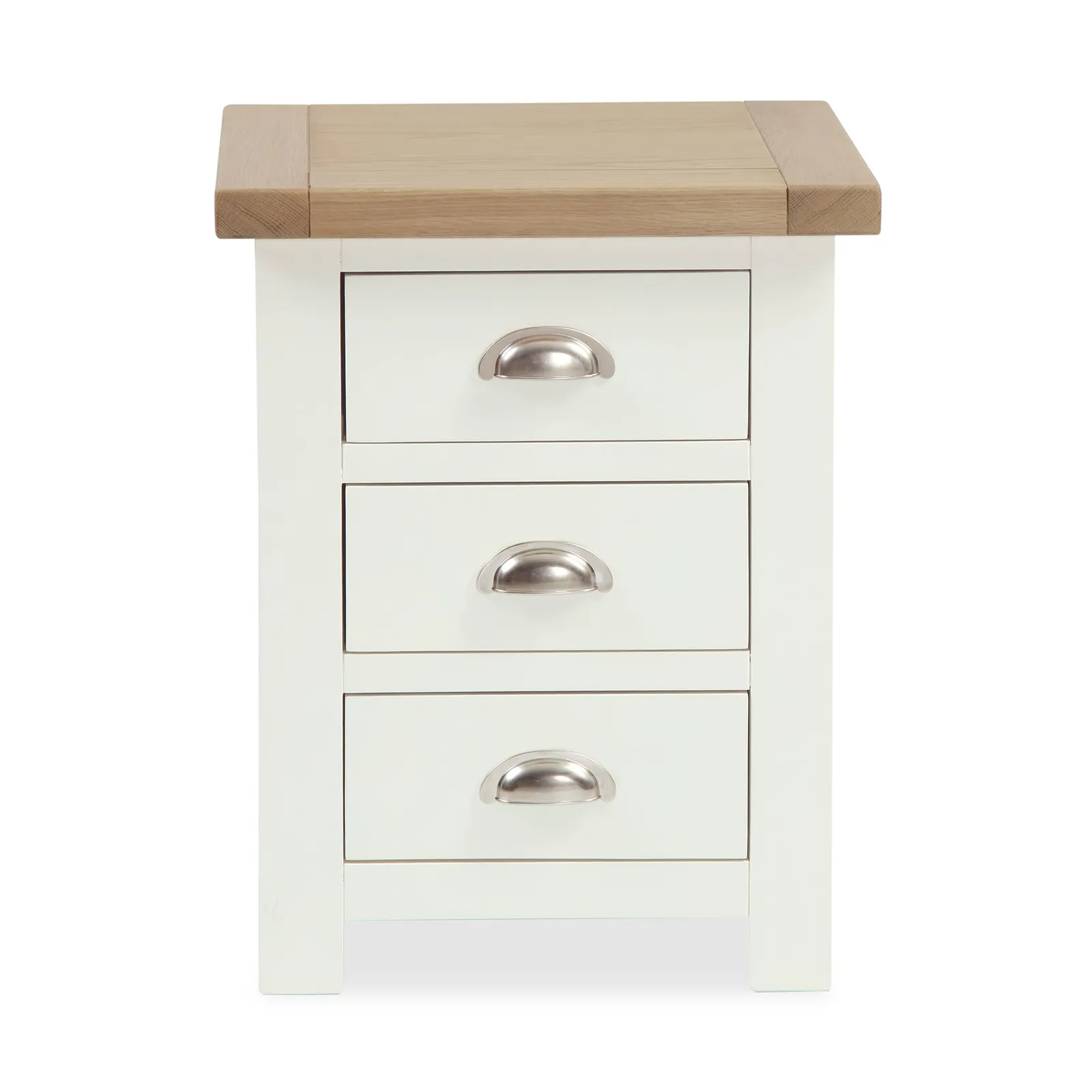 Wilby Cream 3 Drawer Bedside Table Cream (Natural)