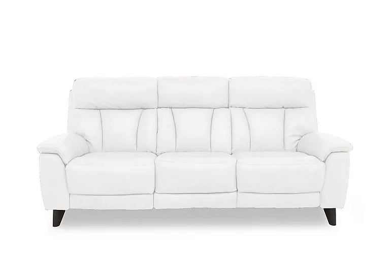 Dreamer Leather 3 Seater Power Recliner Sofa with Power Headrests - BV Star White
