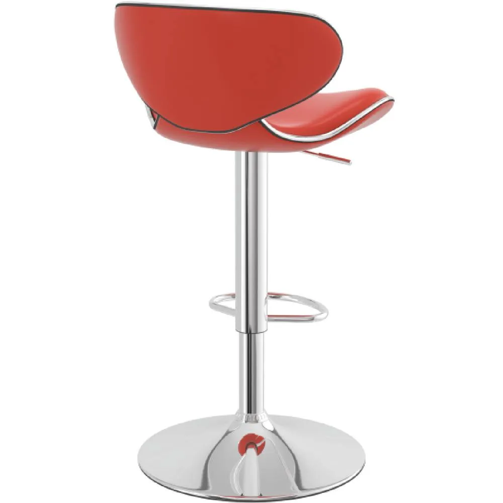 netfurniture Wallon Red Stylish Adjustable Kitchen Bar Stool 4
