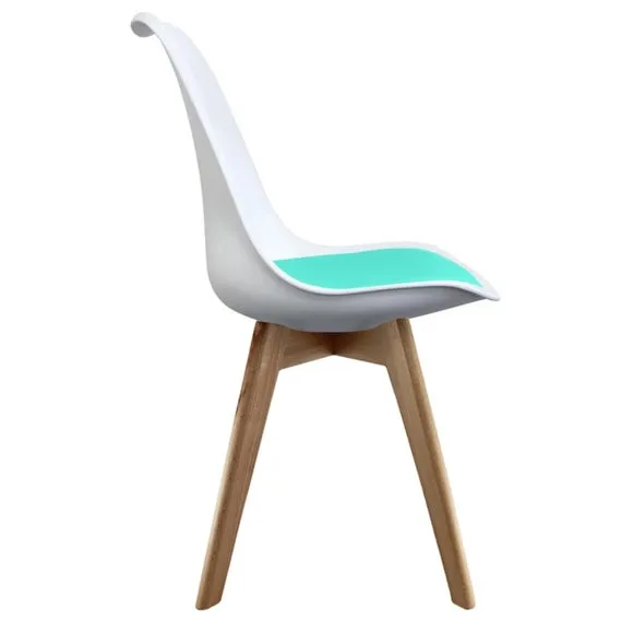 Fusion Living Soho White Plastic Dining Chair with Squared Legs 6