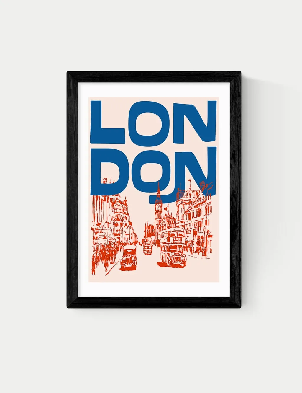 East End Prints London City Framed Art Print Black