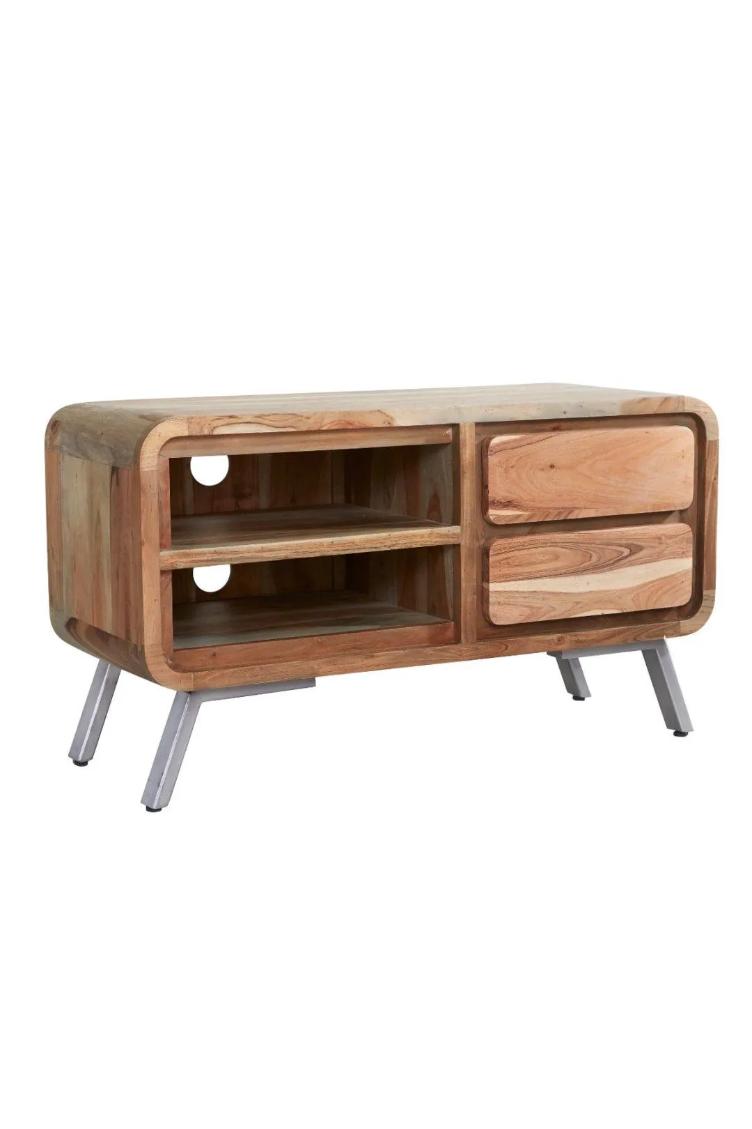 IH Design Daizha Metal & Wood Medium TV Unit in Brown 2
