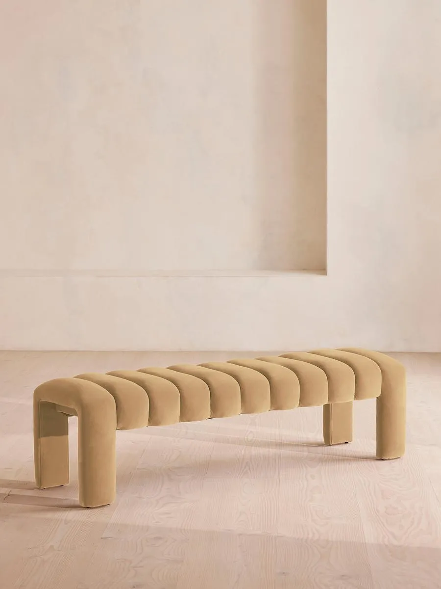 Willis Bench, Velvet, Camel