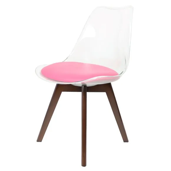 Fusion Living Soho Clear Plastic Dining Chair with Squared Legs 2