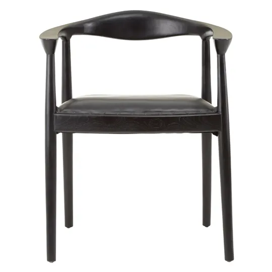 Formosa Teak Wood Chair With Black Leather